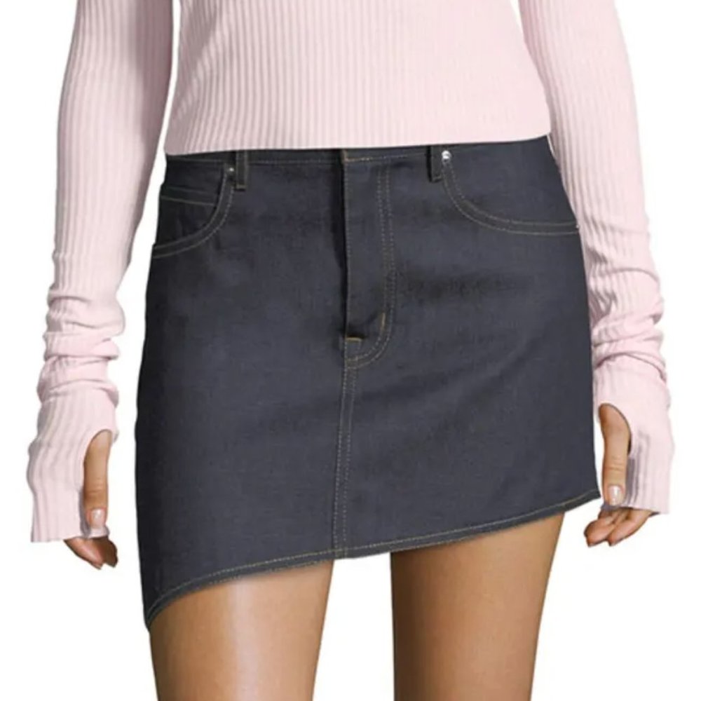HELMUT LANG Asymmetric 5-Pocket Denim Skirt